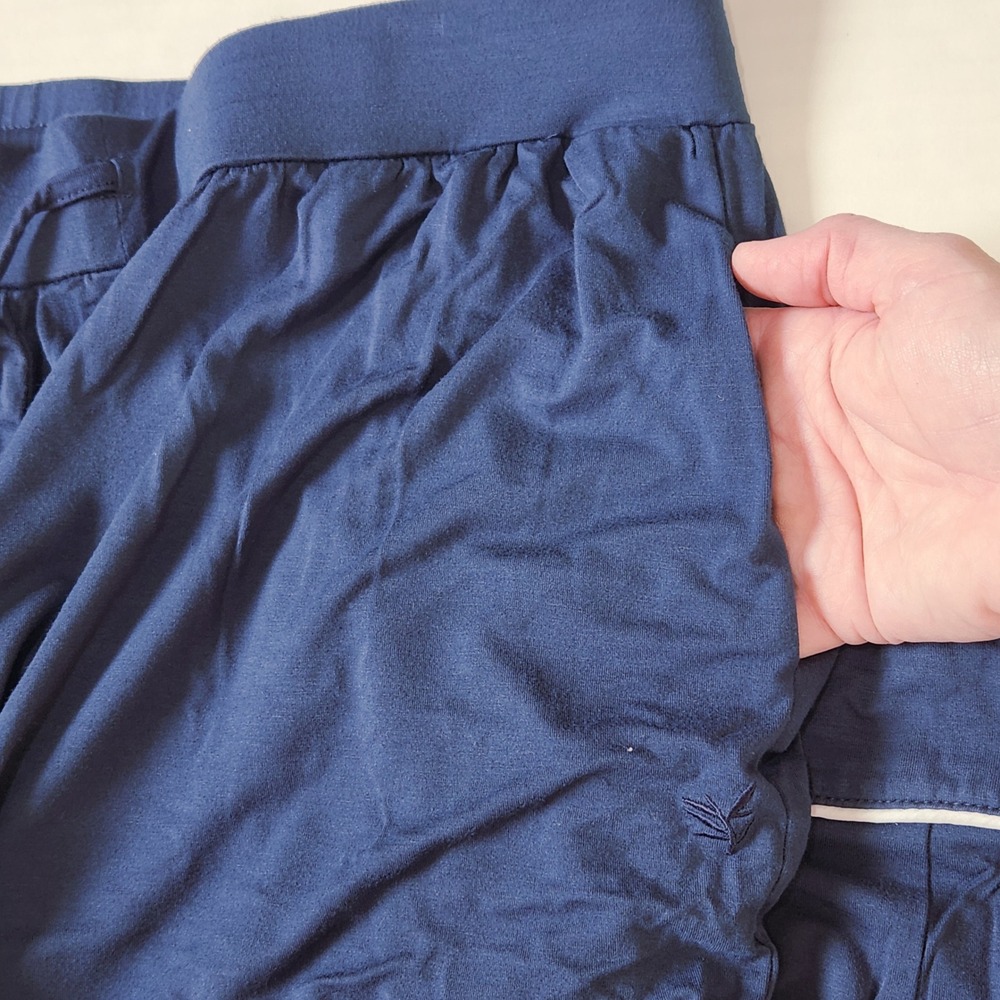 Cozy Earth Blue Bamboo Pajama Pants Tall XXL Wide Leg Lounge Drawstring Pockets - Picture 6 of 9